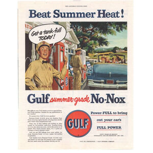 Gulf Oil Magazine Advertisement 1951 No-Nox Vintage Original Petroliana